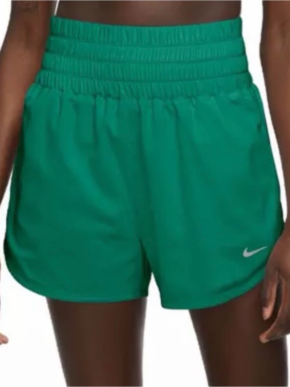 Nike women’s one dri-fit ultra high waisted 3” brief lined athletic green s